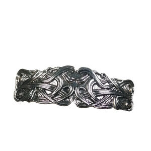 Celtic Dance Silver Tone Hair Barrette Tension Clip Lightweight Metal